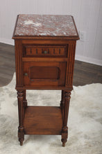 Load image into Gallery viewer, French Oak Marble Top Chevet c.1880