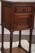 Load image into Gallery viewer, French Oak Marble Top Chevet c.1880