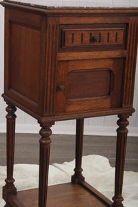 French Oak Marble Top Chevet c.1880