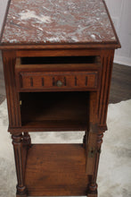 Load image into Gallery viewer, French Oak Marble Top Chevet c.1880