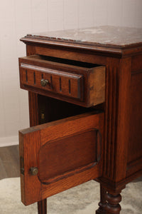 French Oak Marble Top Chevet c.1880