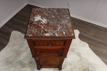 Load image into Gallery viewer, French Oak Marble Top Chevet c.1880