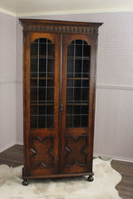 Load image into Gallery viewer, English Leaded Glass Bookcase c.1900