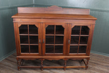 Load image into Gallery viewer, English Oak Barley Twist 3 Door Bookcase c.1900