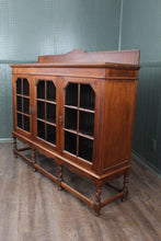 Load image into Gallery viewer, English Oak Barley Twist 3 Door Bookcase c.1900