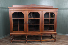 Load image into Gallery viewer, English Oak Barley Twist 3 Door Bookcase c.1900