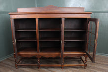 Load image into Gallery viewer, English Oak Barley Twist 3 Door Bookcase c.1900