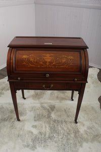 Fabulous Mahogany Marquetry Writing Desk c.1902