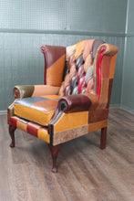 Load image into Gallery viewer, English Leather Wingback Chair