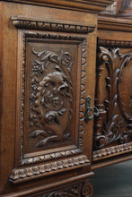 Load image into Gallery viewer, Outstanding English Oak Mirrored Sideboard c.1900