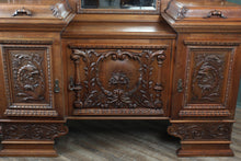 Load image into Gallery viewer, Outstanding English Oak Mirrored Sideboard c.1900