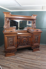 Load image into Gallery viewer, Outstanding English Oak Mirrored Sideboard c.1900
