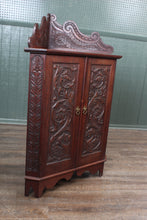 Load image into Gallery viewer, English Carved Mahogany Corner Cabinet c.1900