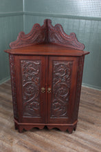 Load image into Gallery viewer, English Carved Mahogany Corner Cabinet c.1900