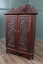 Load image into Gallery viewer, English Carved Mahogany Corner Cabinet c.1900