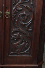 Load image into Gallery viewer, English Carved Mahogany Corner Cabinet c.1900