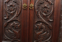 Load image into Gallery viewer, English Carved Mahogany Corner Cabinet c.1900