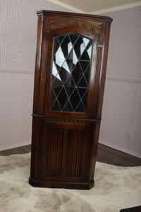 English Oak Corner Cabinet