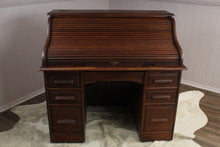 Load image into Gallery viewer, English Oak S Roll Top Desk c.1900