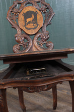 Load image into Gallery viewer, Black Forest Carved Inlaid Music Chair c.1890
