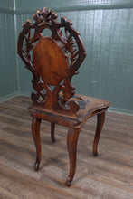 Load image into Gallery viewer, Black Forest Carved Inlaid Music Chair c.1890