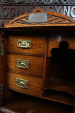 Load image into Gallery viewer, English Oak Petite Cabinet c.1900 with sterling engraved plaque