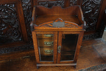 Load image into Gallery viewer, English Oak Petite Cabinet c.1900 with sterling engraved plaque