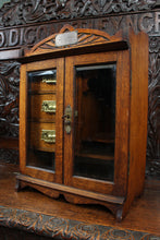Load image into Gallery viewer, English Oak Petite Cabinet c.1900 with sterling engraved plaque