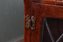 Load image into Gallery viewer, English Oak Leaded Glass Bookcase c.1950