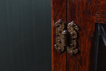 Load image into Gallery viewer, English Oak Leaded Glass Bookcase c.1950
