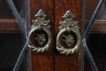 Load image into Gallery viewer, English Oak Leaded Glass Bookcase c.1950