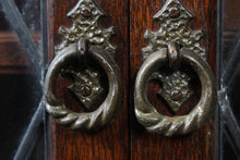 Load image into Gallery viewer, English Oak Leaded Glass Bookcase c.1950