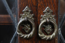 Load image into Gallery viewer, English Oak Leaded Glass Bookcase c.1950