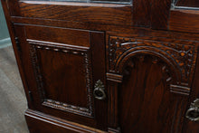 Load image into Gallery viewer, English Oak Leaded Glass Bookcase c.1950