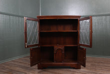 Load image into Gallery viewer, English Oak Leaded Glass Bookcase c.1950