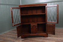 Load image into Gallery viewer, English Oak Leaded Glass Bookcase c.1950