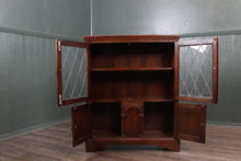 Load image into Gallery viewer, English Oak Leaded Glass Bookcase c.1950