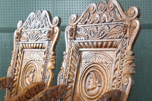Load image into Gallery viewer, Fantastic English Oak Wainscot Chairs Pair c.1810