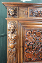 Load image into Gallery viewer, Fantastic Carved Walnut  French Renaissance Revival Cabinet c.1830