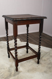 English Oak Barley Twist Occasional Table c.1900