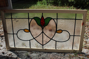 Antique English Stained Glass in Shipping Frame