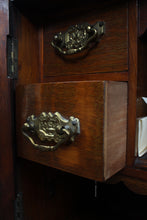 Load image into Gallery viewer, English Oak Tobacco Cabinet c.1900