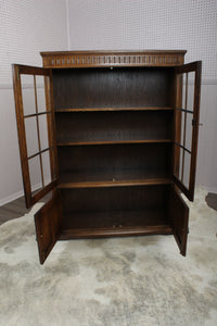 English Oak Linen Fold Bookcase