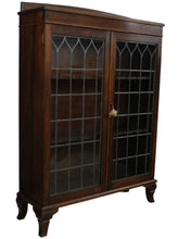 Load image into Gallery viewer, English Mahogany Leaded Glass Bookcase c.1900