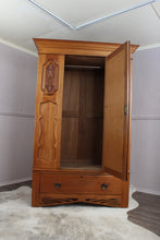 Load image into Gallery viewer, English Satinwood Hand Carved Wardrobe c.1910