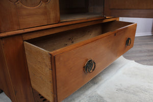 English Satinwood Hand Carved Wardrobe c.1910