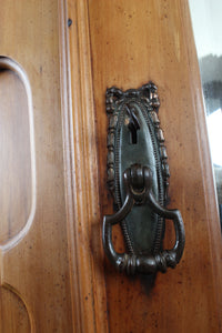 English Satinwood Hand Carved Wardrobe c.1910