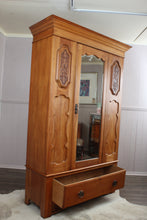 Load image into Gallery viewer, English Satinwood Hand Carved Wardrobe c.1910