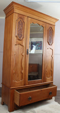 Load image into Gallery viewer, English Satinwood Hand Carved Wardrobe c.1910