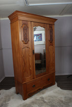 Load image into Gallery viewer, English Satinwood Hand Carved Wardrobe c.1910